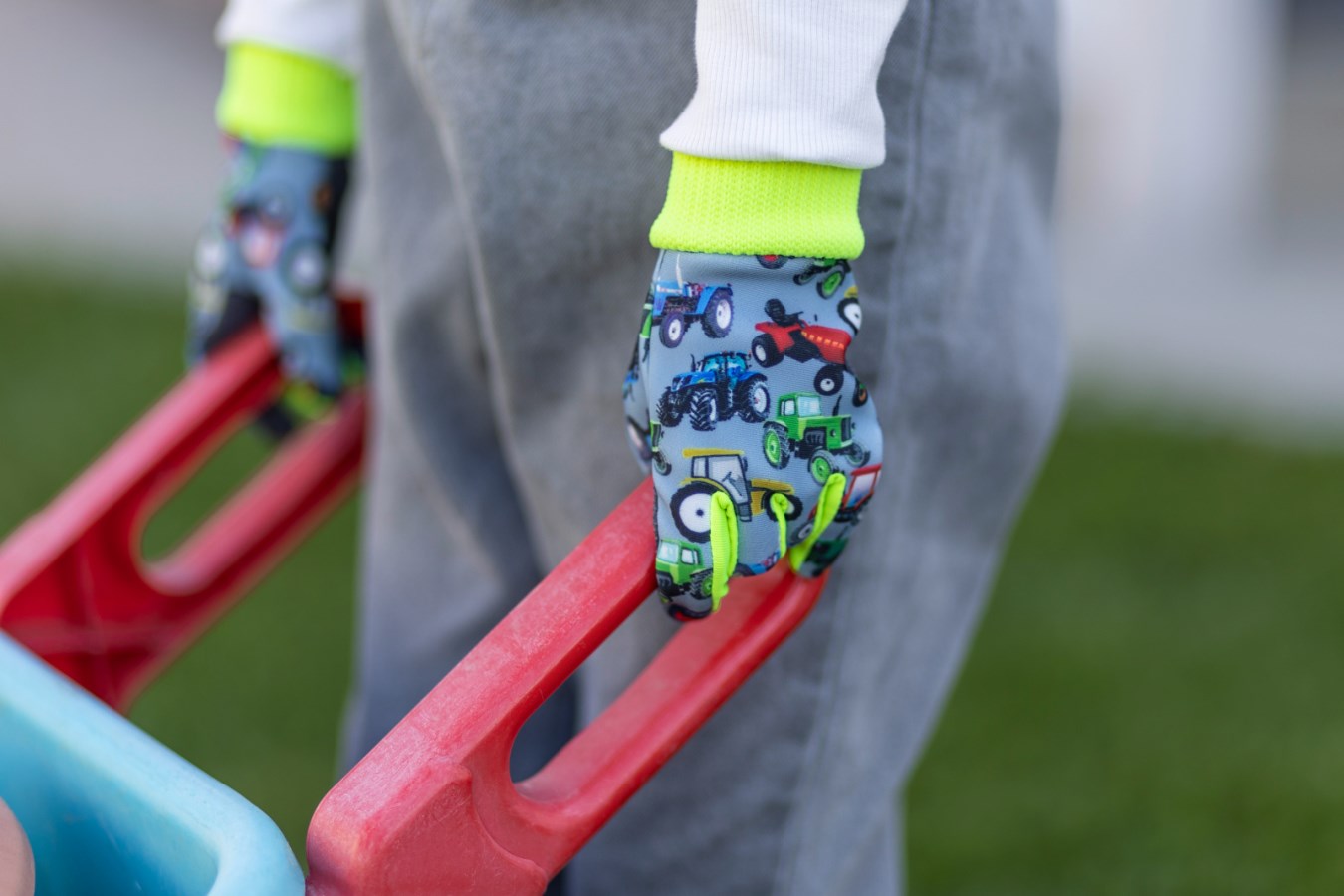 Kerbl Kinderhandschuh Joy | Traktormuster Gr.6 (XS) [alter 4 - 6 Jahre]