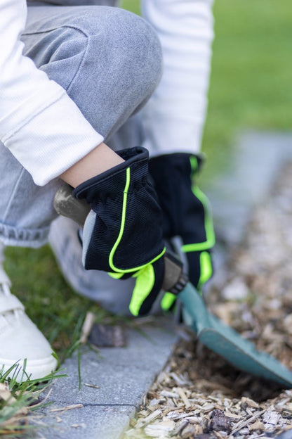 Kerbl Kinderhandschuh Joy | schwarz-neon Gr.6 (XS) [alter 8 - 11 Jahre]