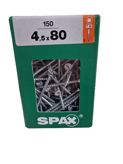 Spax Senkkopf 4,5x80 Torx 150 Stück