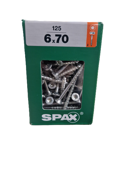 Spax Senkkopf 6x70 Torx 125 Stück