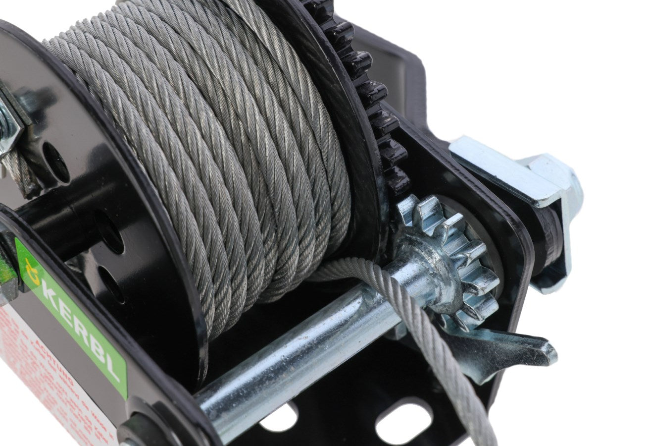 Kerbl Hand-Seilwinde mit 10m Seil ø 5mm | max. Zuglast 360 kg