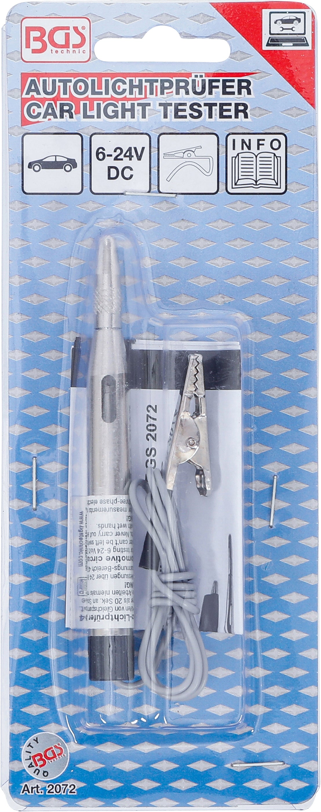 BGS Prüf-Testlampe Lampe für KFZ Elektrik 6-24 Volt Stromprüfer Prüflampe