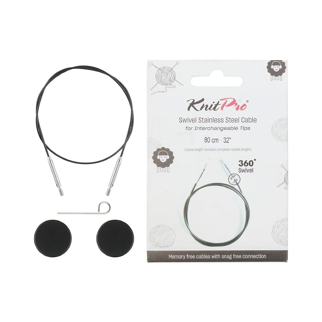 Knit Pro Nadelseil Edelstahl 360 grad