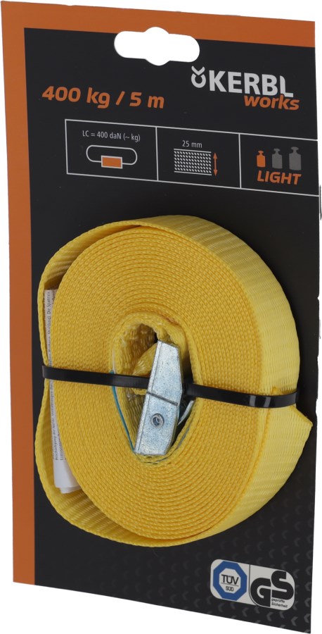 Kerbl Klemmschlossgurt 1-teilig | gelb 400kg [25mm/5m] 