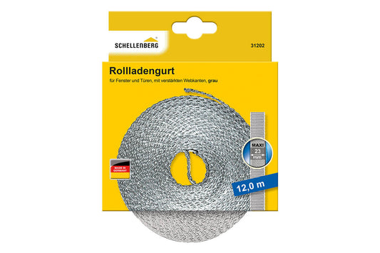 Schellenberg Rolladengurt "Maxi" | 12 m lang | grau