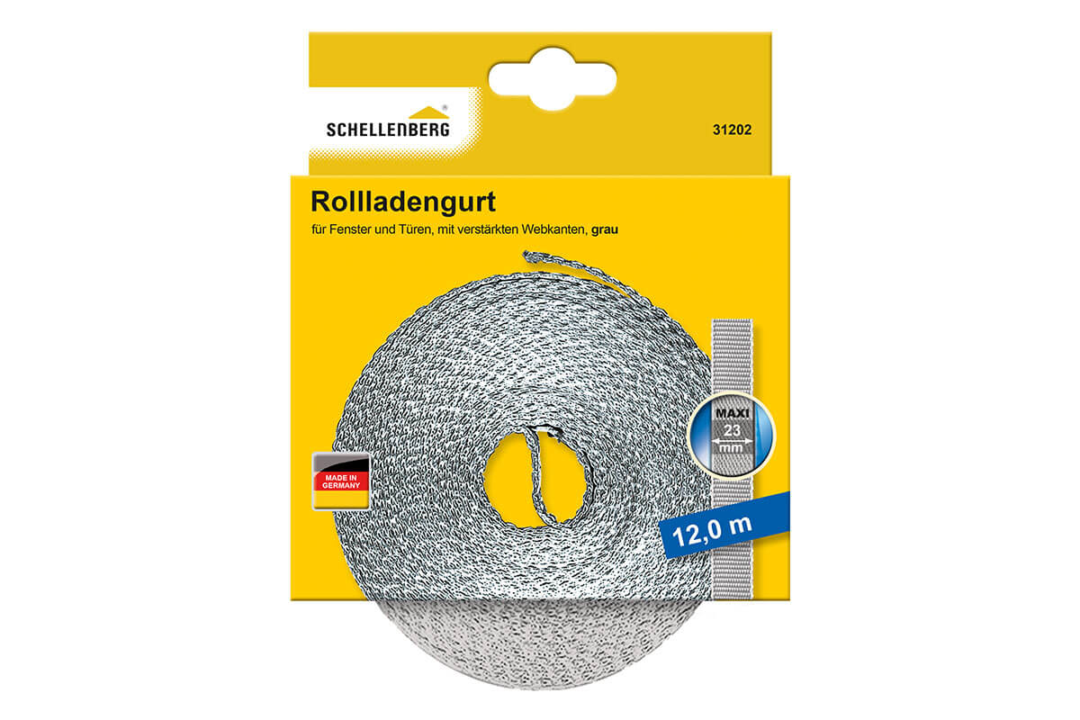 Schellenberg Rolladengurt "Maxi" | 12 m lang | grau