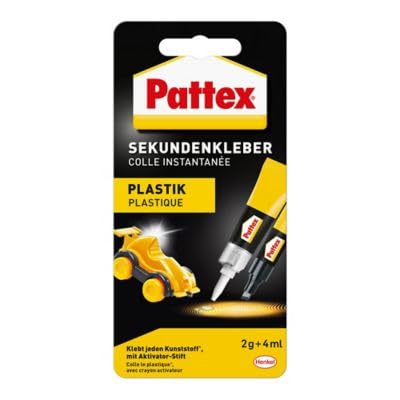 Pattex Sekundenkleber für Plastik | 4ml & 2g