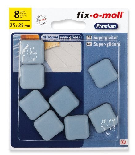 EASYGLIDER massiv kleb. grau 25x25mm8St