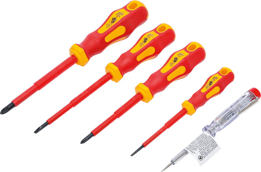 BGS VDE-Elektriker-Schraubendreher-Satz | Schlitz/Kreuzschlitz | 5 teilig