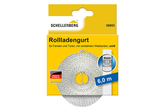 Schellenberg Rolladengurt "Maxi" 23 mm | 6 m lang | weiß