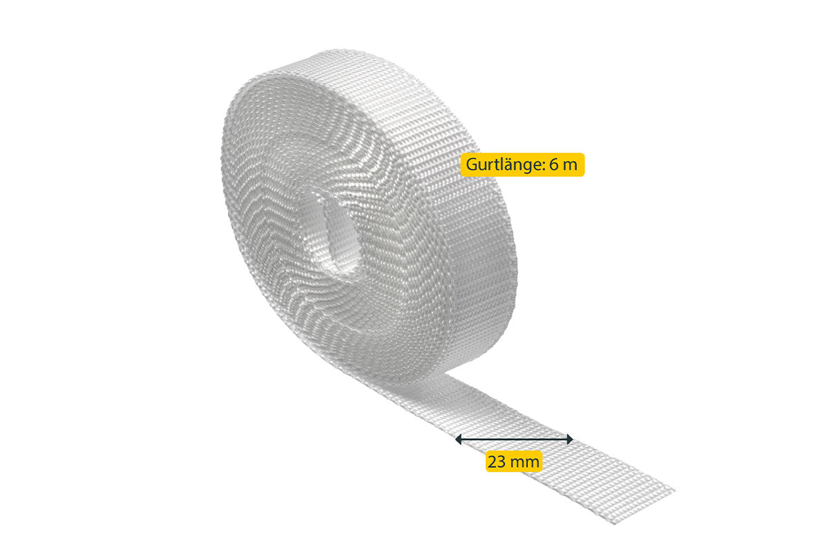 Schellenberg Rolladengurt "Maxi" 23 mm | 6 m lang | weiß