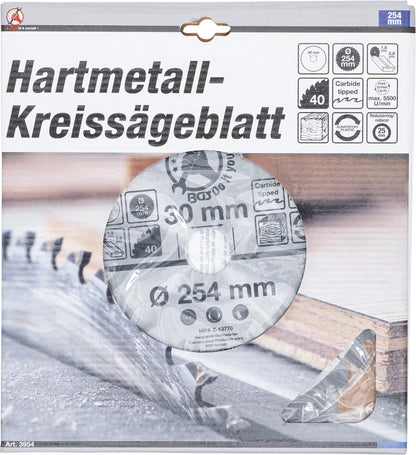 Hartmetall-Kreissägeblatt Ø 254 x 30 x 3,2 mm