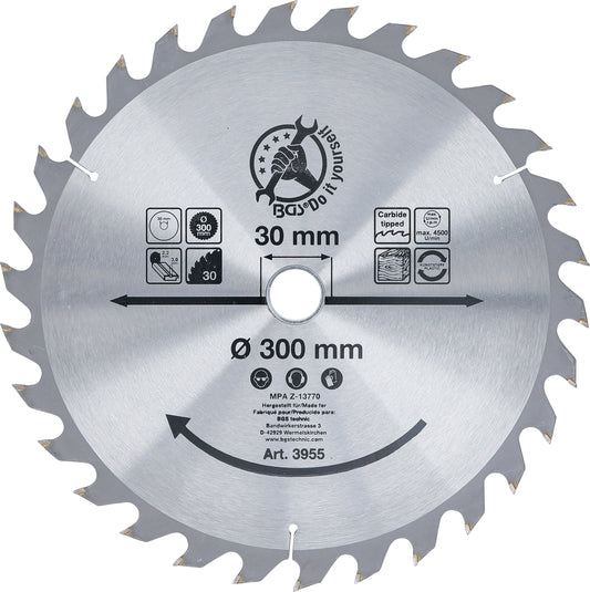 Hartmetall-Kreissägeblatt Ø 300 x 30 x 3,2