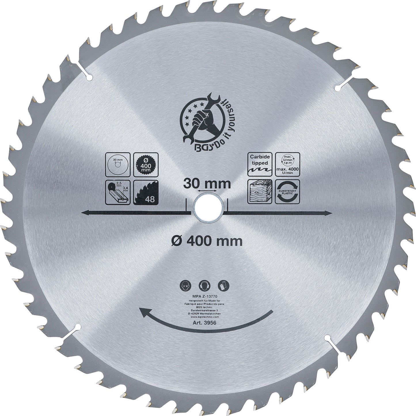 Hartmetall-Kreissägeblatt Ø 400 x 30 x 3,4