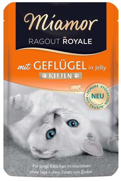 Miamor Ragout Royal Kitten Geflügel, Portionsbeutel 100 g