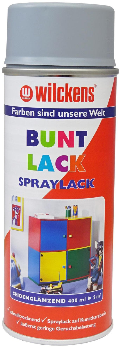 Wilckens Spraylack Silbergrau 400ml | Seidenglanz (RAL 7001) 