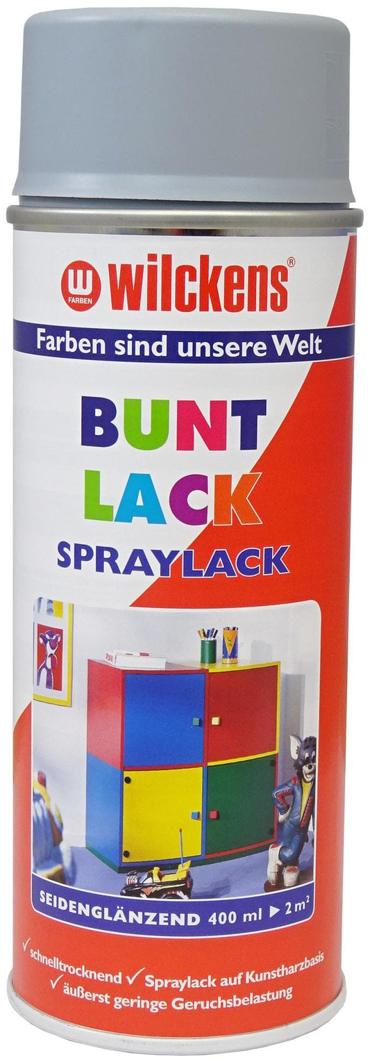 Wilckens Spraylack Silbergrau 400ml | Seidenglanz (RAL 7001) 