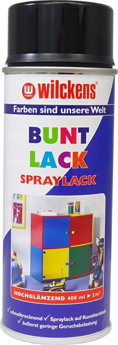 Wilckens Spraylack Verkehrsschwarz 400ml | Hochglanz (RAL 9017)