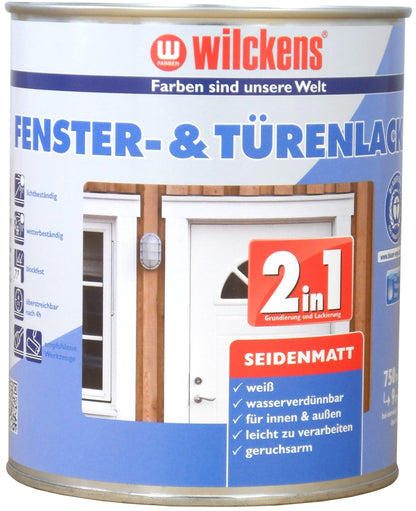 Wilckens Fenster- & Türenlack 2in1 weiß | 750ml seidenmatt