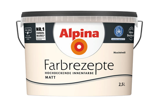 Alpina Farbrezepte 2,5 Liter Muschelweiß