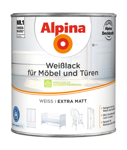 AP Weißlack für Möbel & Türen EM 2 L