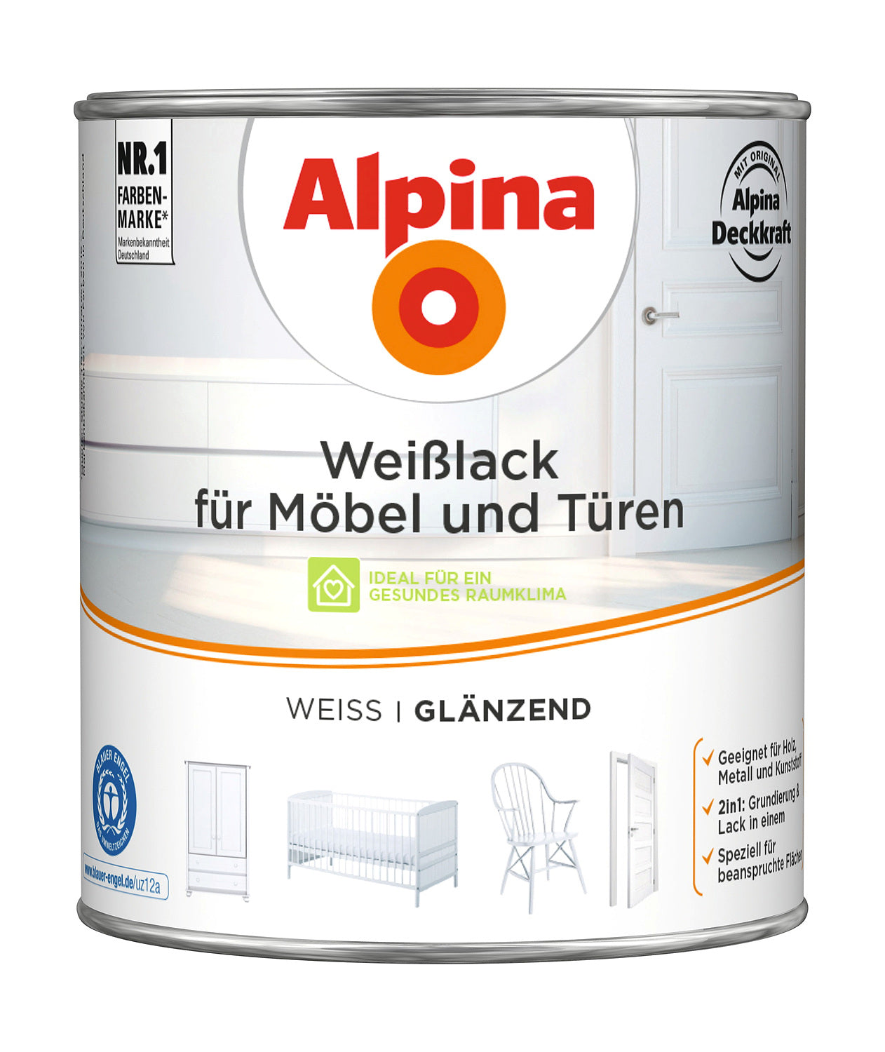 AP Weißlack für Möbel & Türen GL 2 L