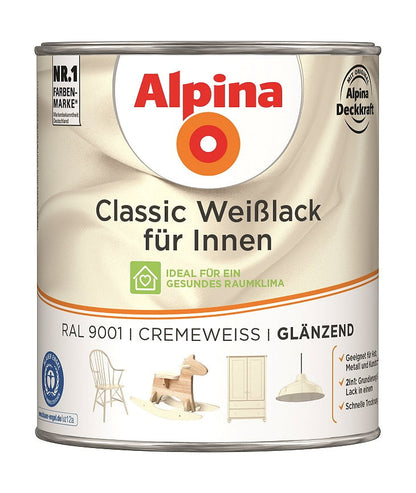 Classic Weißlack für Innen, GL Cremeweiß, RAL 9001 750 ml