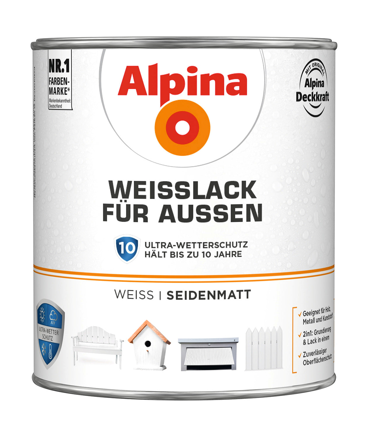 AP Weißlack für Außen SM 2 L