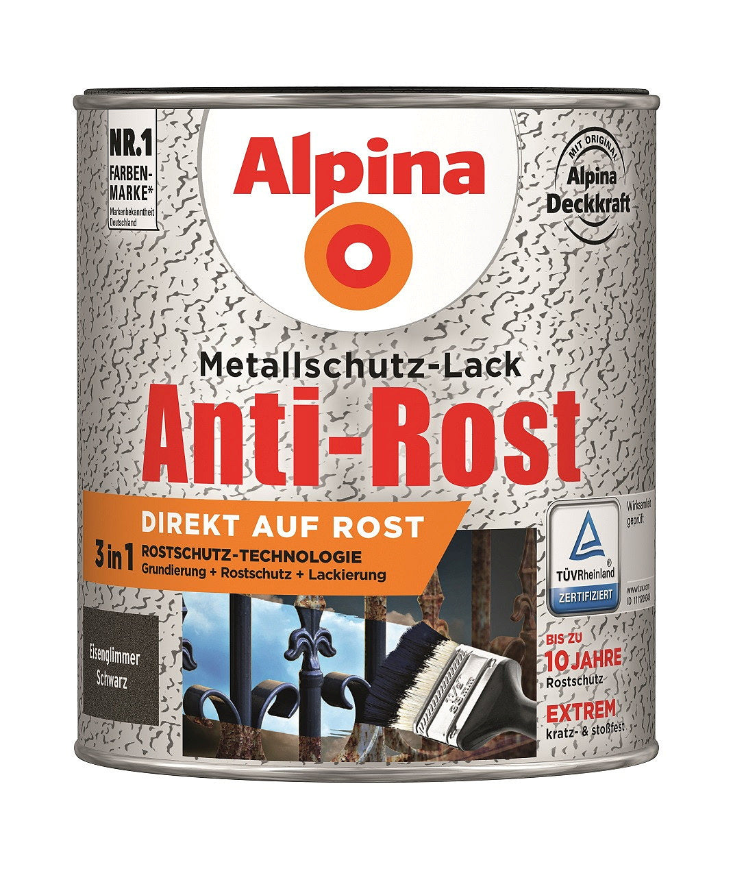 Anti Rost Eisenglimmer 750 ml ca. RAL 9005 Schwarz