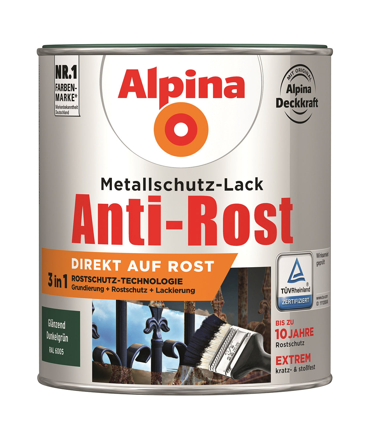 Anti Rost Glänzend 750 ml RAL 6005 Dunkelgrün