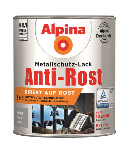 Anti Rost Glänzend 750 ml RAL 7001 Hellgrau