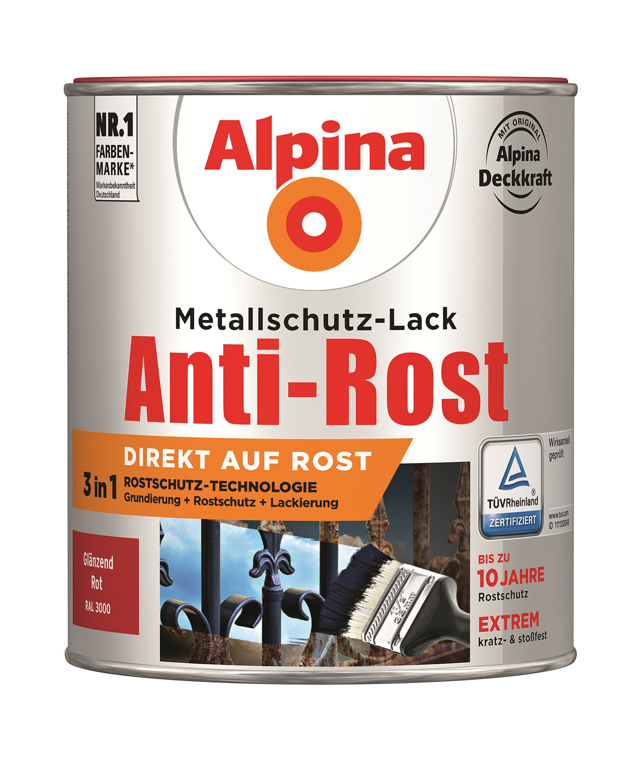 Anti Rost Glänzend 750 ml RAL 3000 Rot