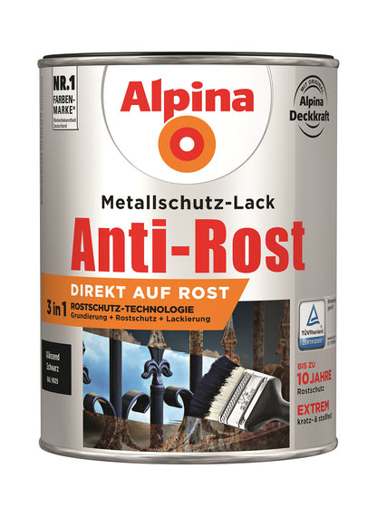 Anti Rost Glänzend 2,5 L RAL 9005 Schwarz