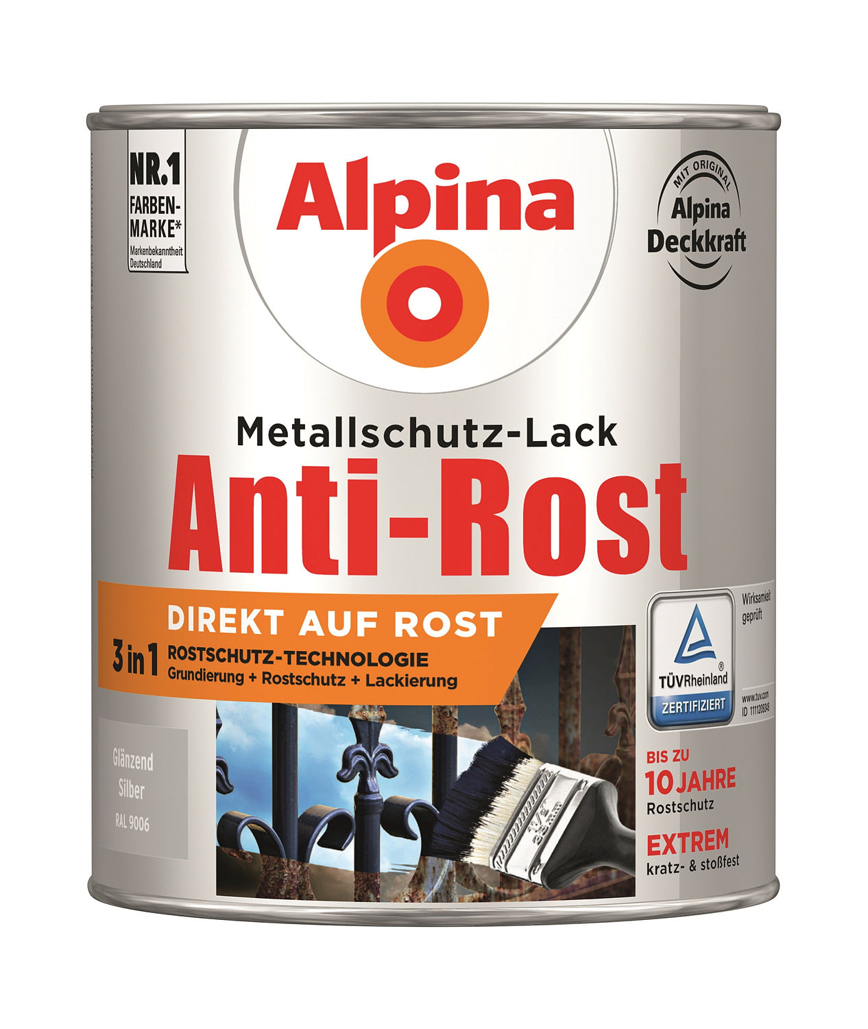 Anti Rost Glänzend 750 ml RAL 9006 Silber