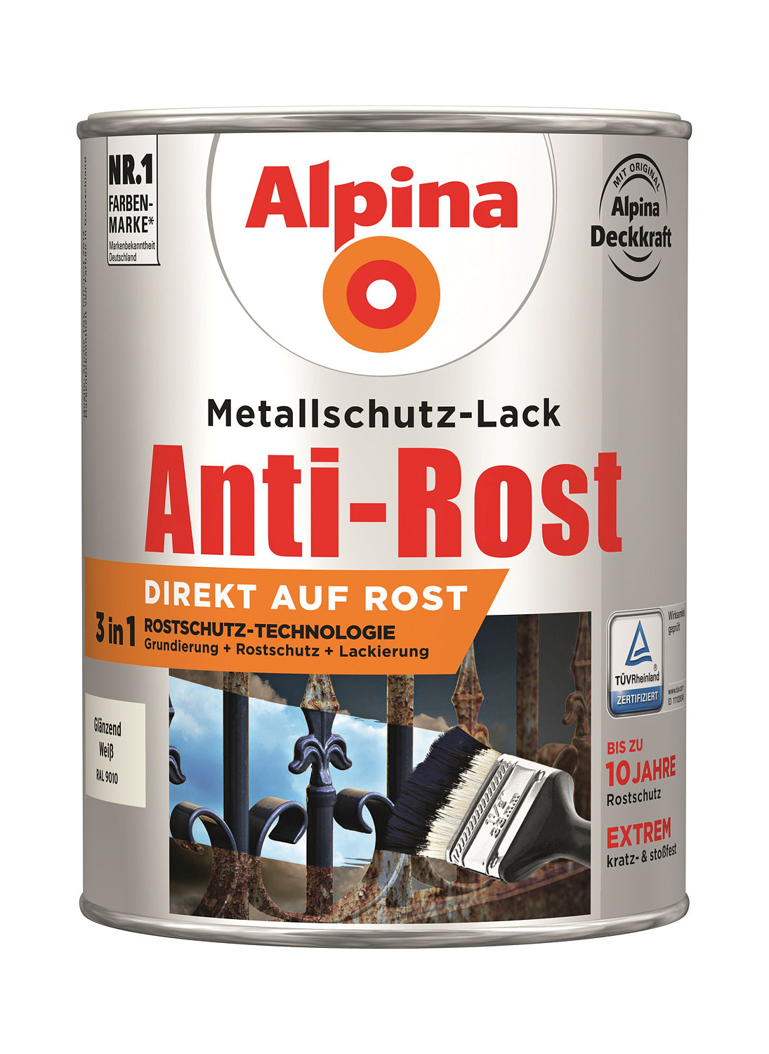 Anti Rost Glänzend 2,5 L RAL 9010 Weiß