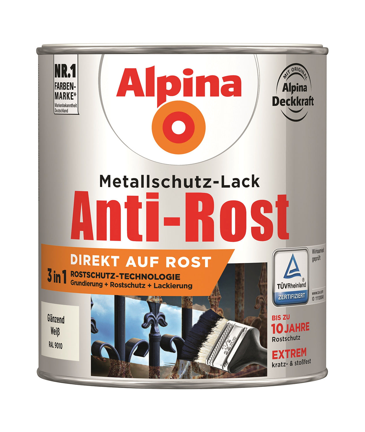 Anti Rost Glänzend 750 ml RAL 9010 Weiß