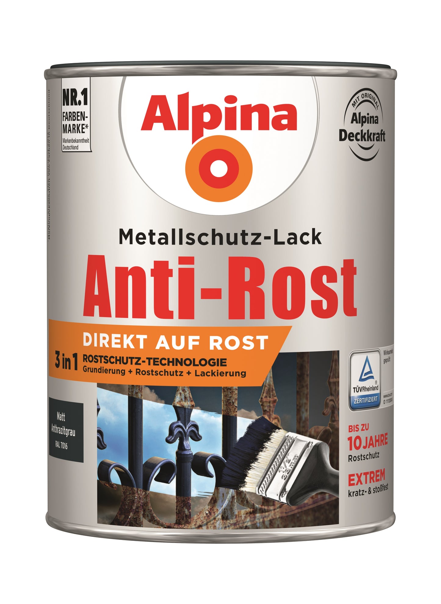 Anti Rost Matt 2,5 L RAL 7016 Anthrazitgrau