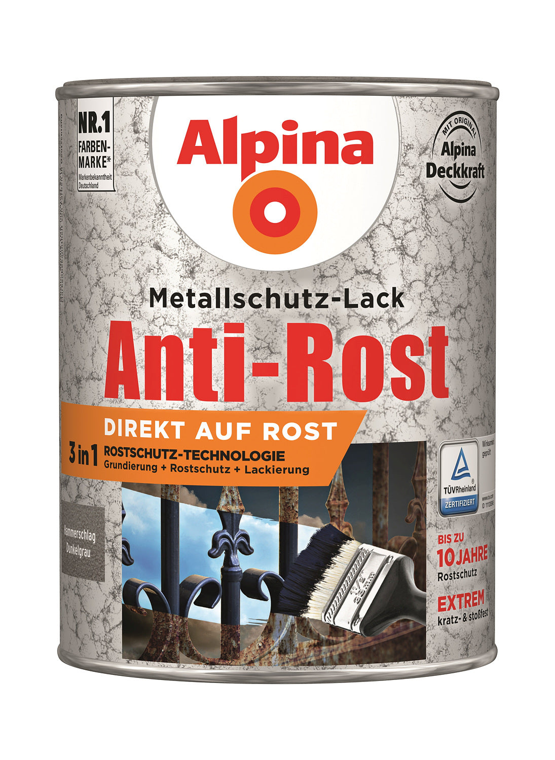 Anti Rost Hammerschlag 2,5 L ca. RAL 9007 Dunkelgrau