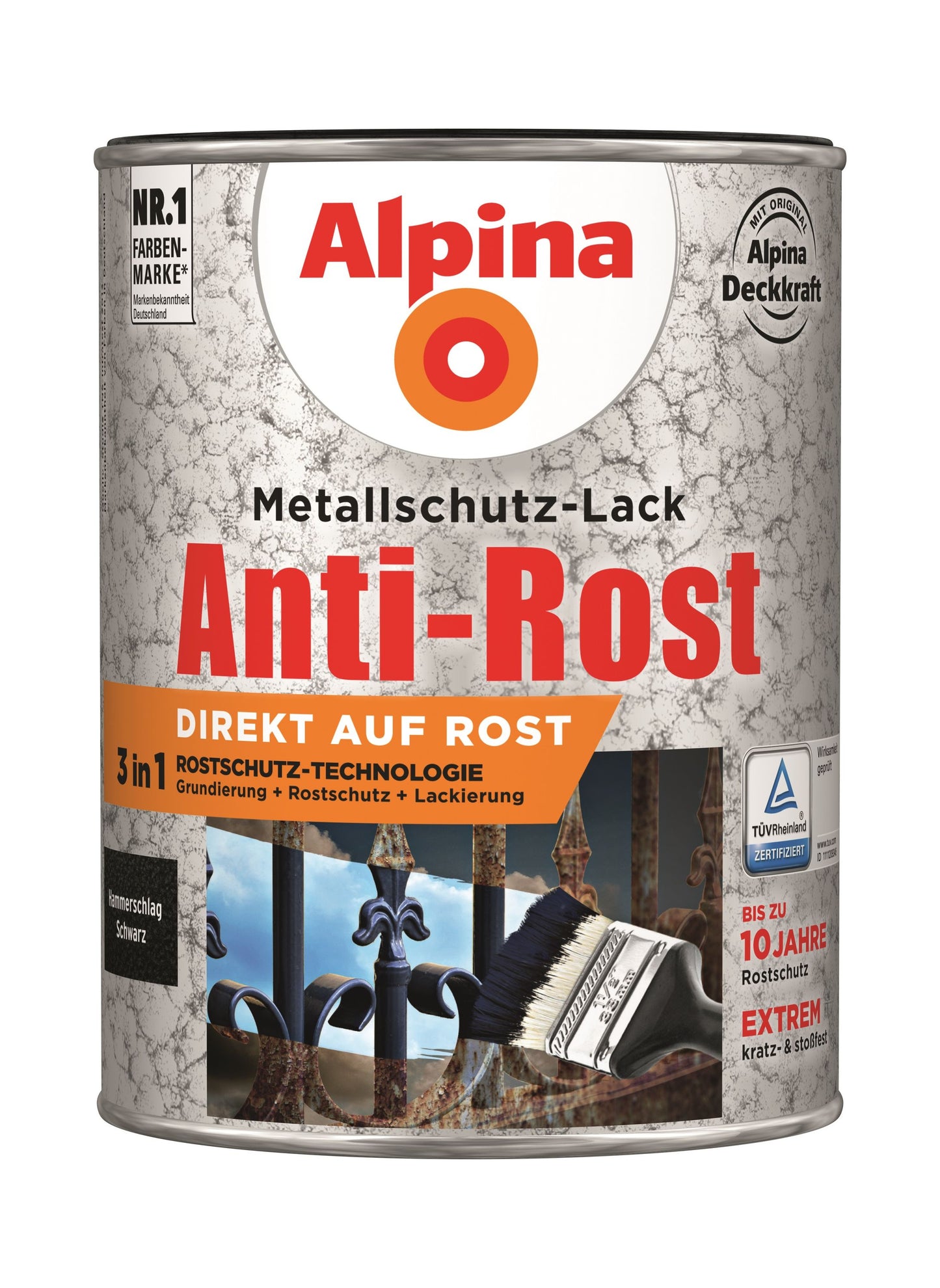 Anti Rost Hammerschlag 2,5 L ca. RAL 9005 Schwarz