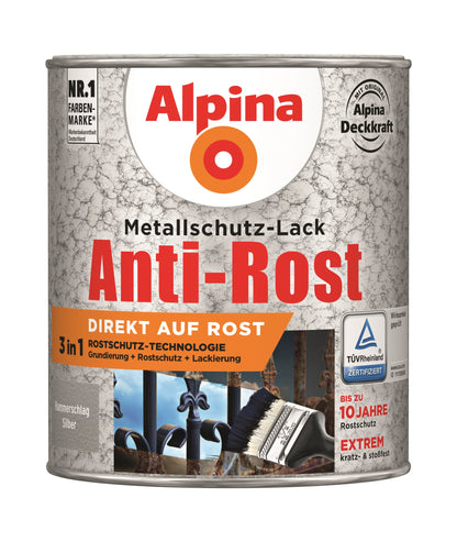 Anti Rost Hammerschlag 750 ml ca. RAL 9006 Silber