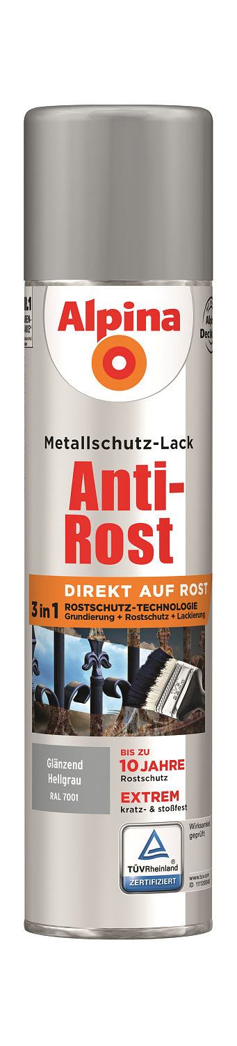 Anti Rost Spray Glänzend 400ml RAL 7001 Hellgrau