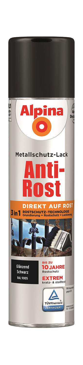 Anti Rost Spray Glänzend 400ml RAL 9005 Schwarz