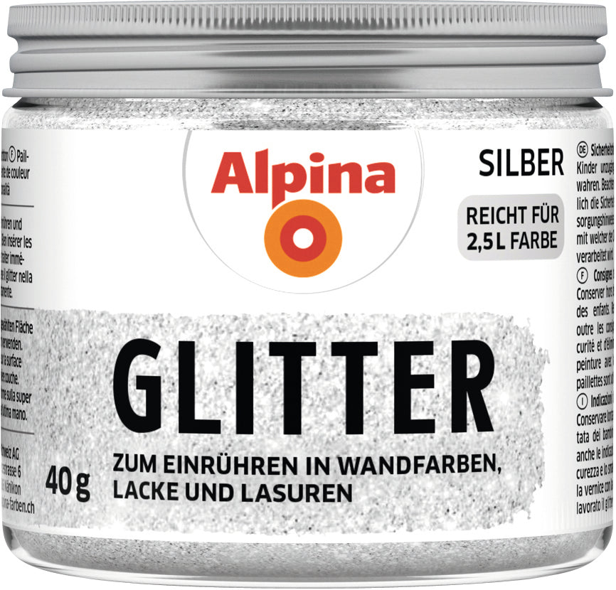 Alpina Kreativ Glitter Silber 40 g