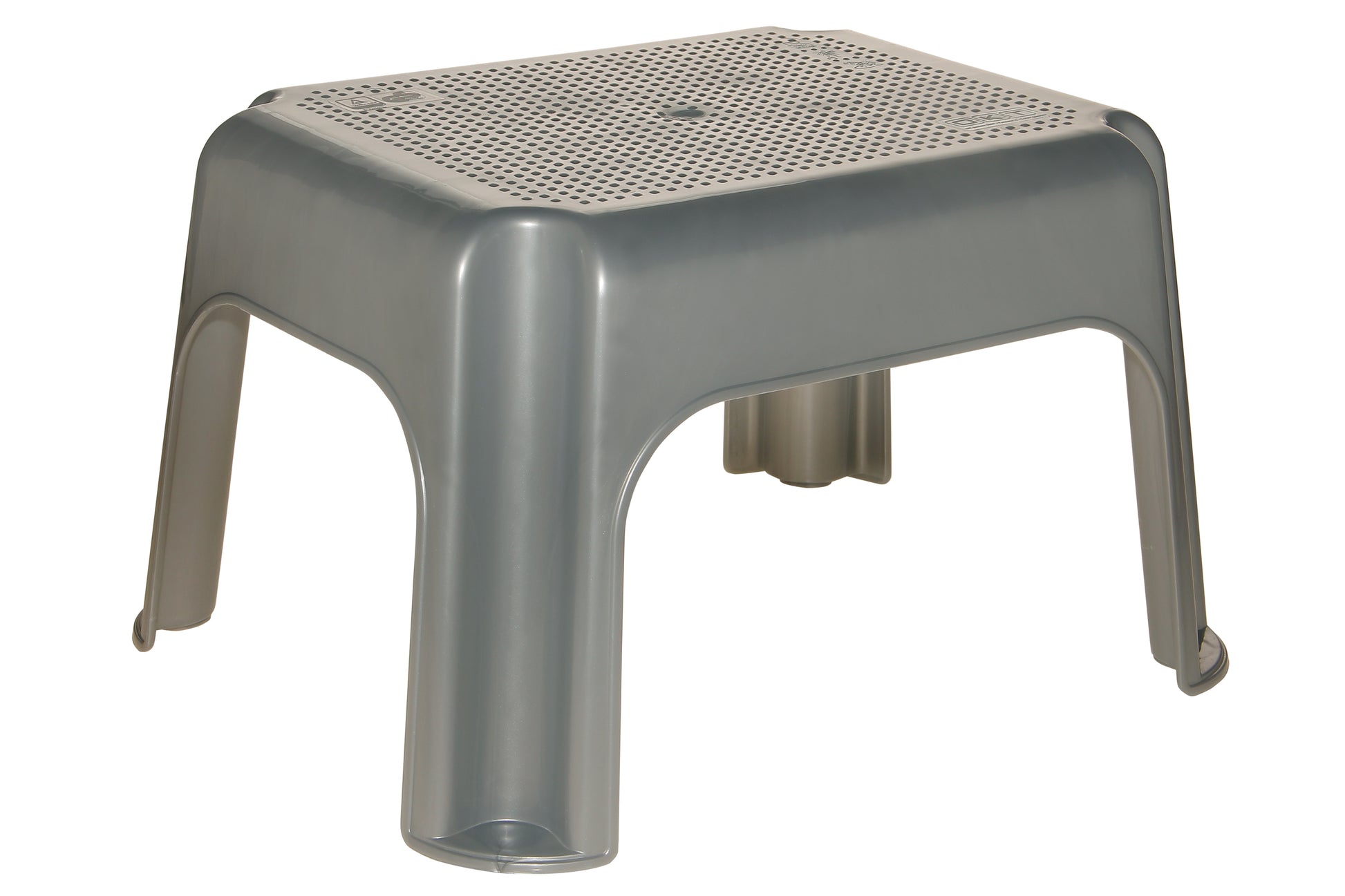 Tritthocker 36,5 x 30 x 24 cm silber