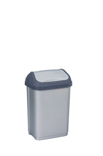 Swing Bin 10L, PP, 19x25x38,5 cm, silber/anthr.