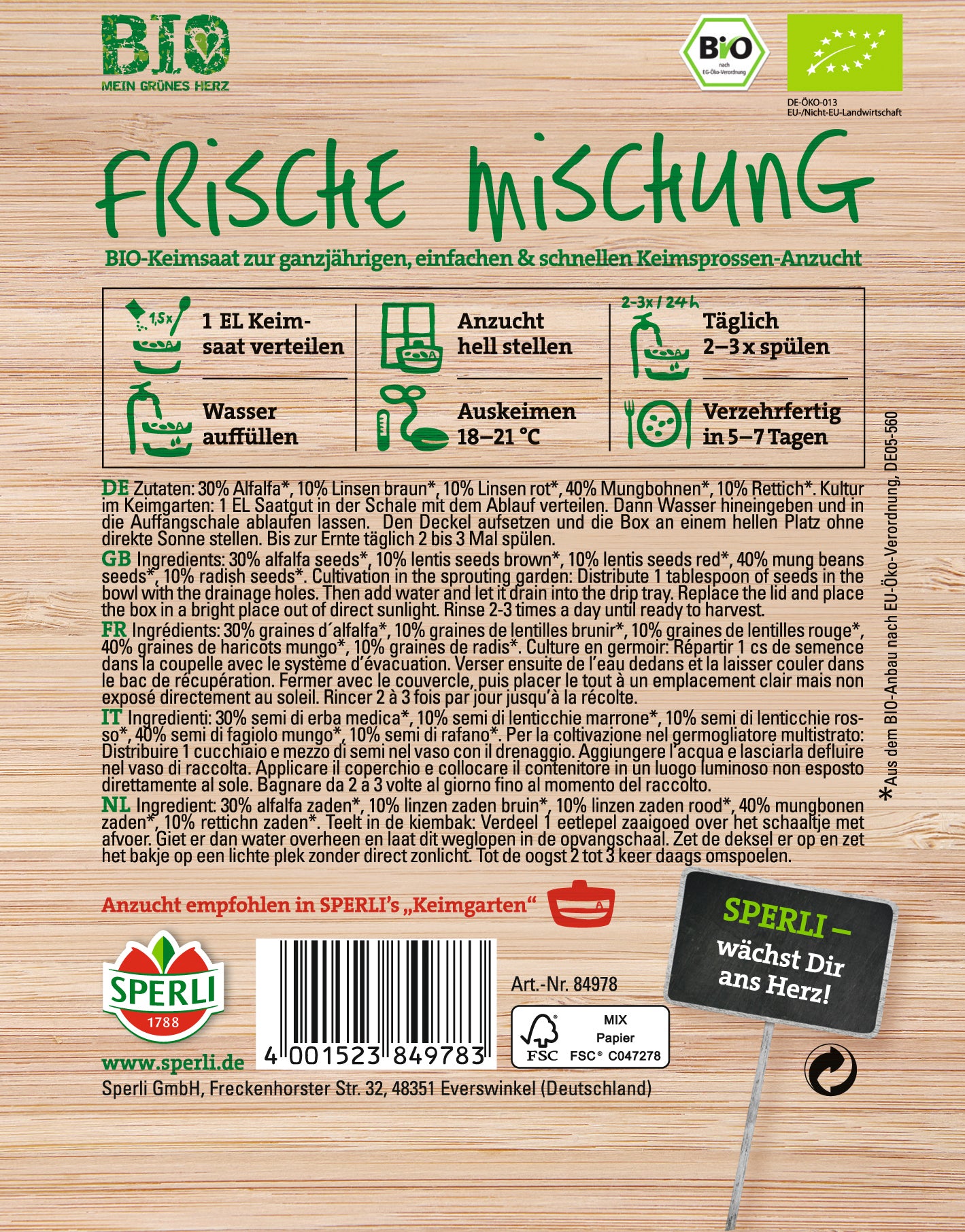 BIO Keimsprossen Frische Mischung