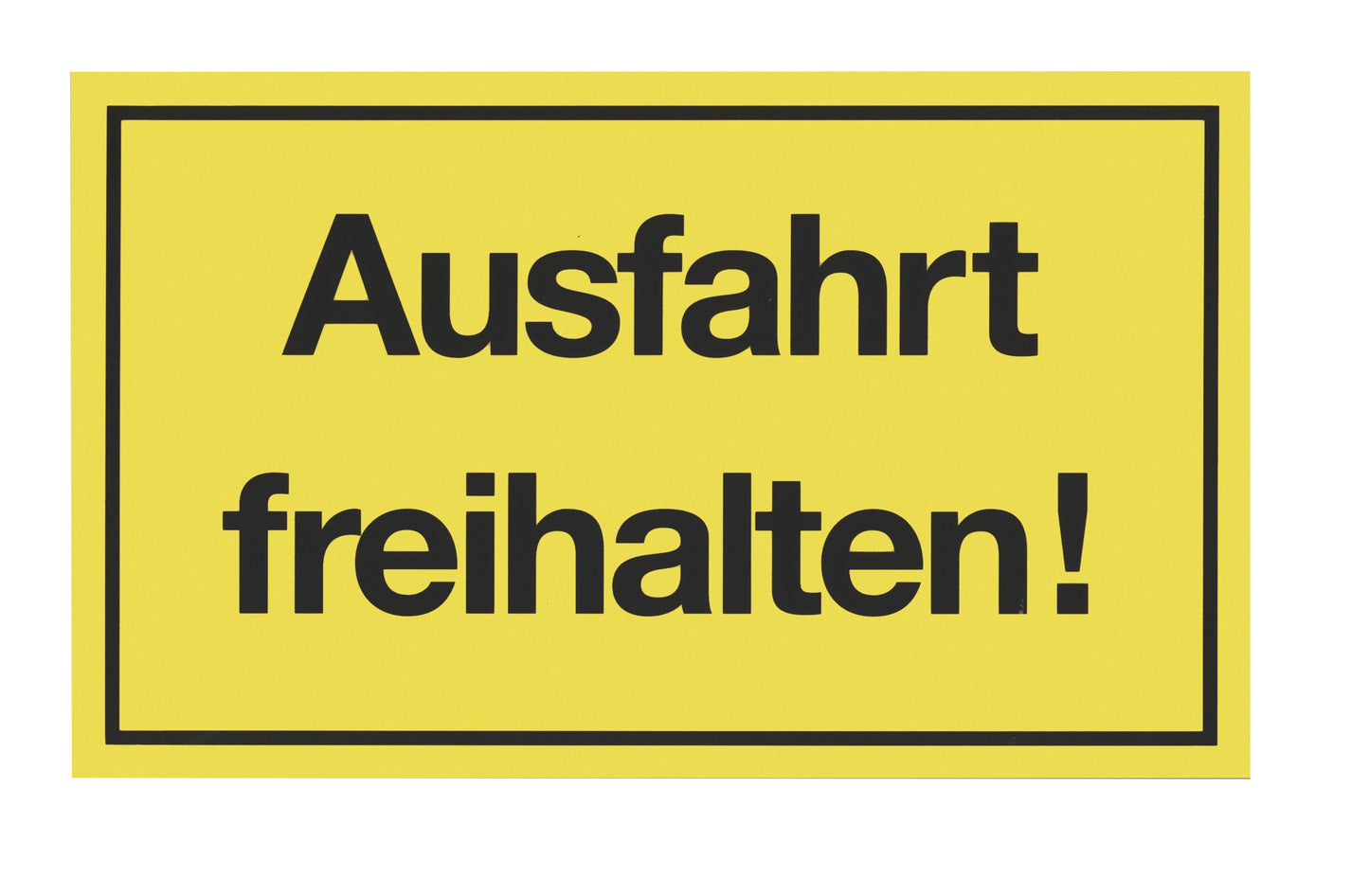 Schild Ausfahrt freihalten! 300x200 mm, Kunststoff, gelb