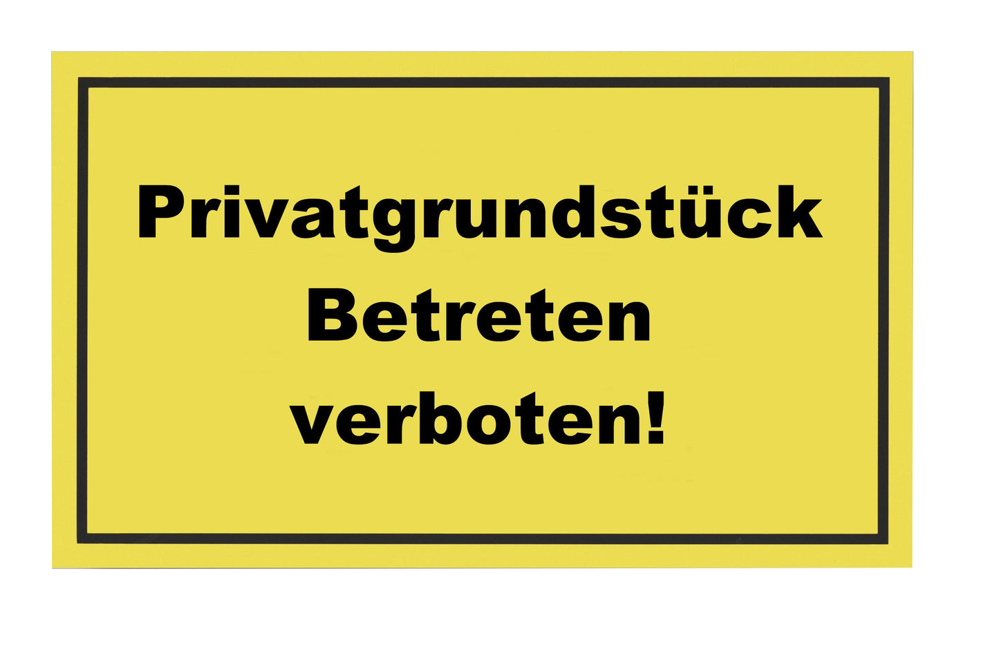 Schild Privatgrundstück 300x200 mm, Kunststoff, gelb