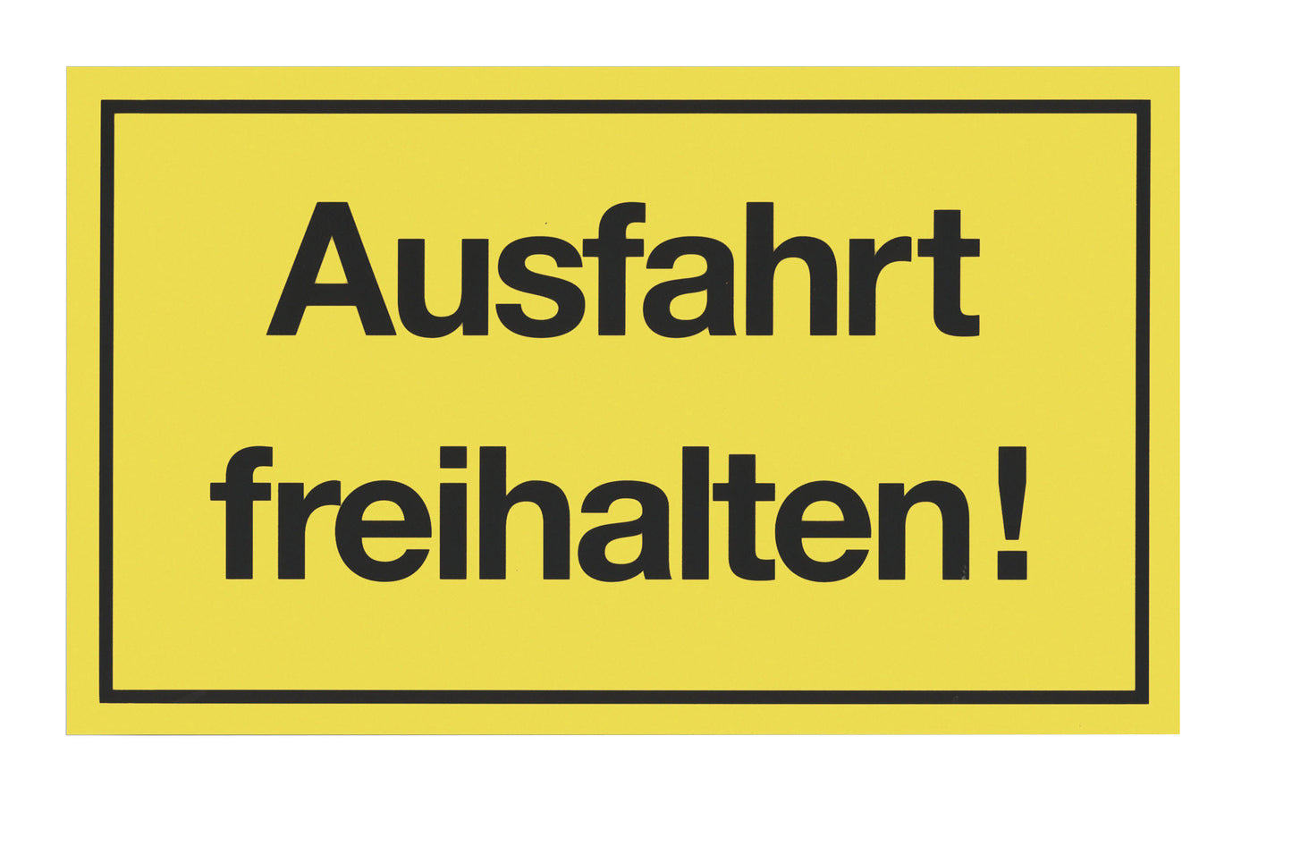 Schild Ausfahrt freihalten! 250x150 mm, Kunststoff, gelb