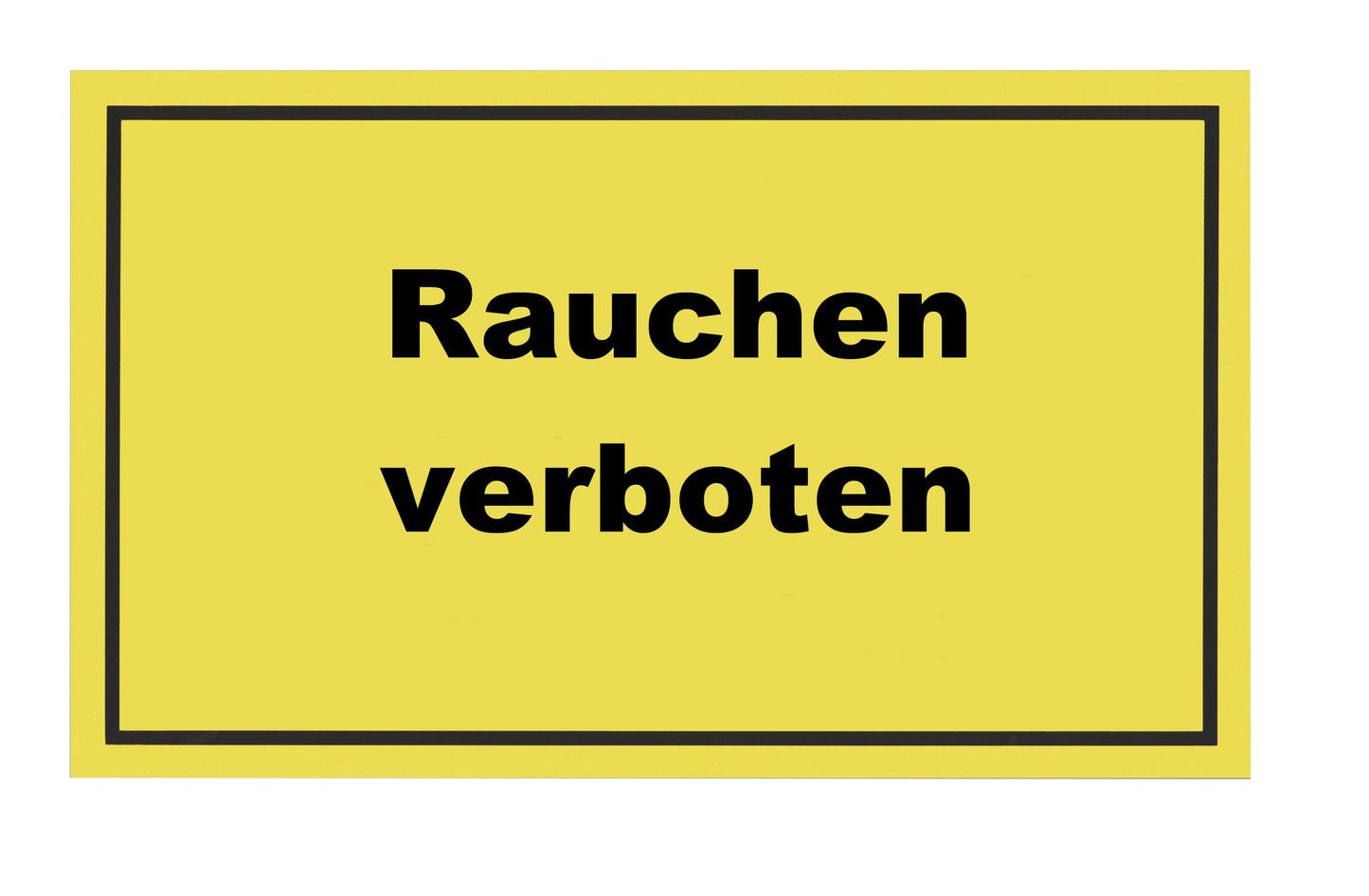 Schild Rauchen verboten! 250x150 mm, Kunststoff, gelb